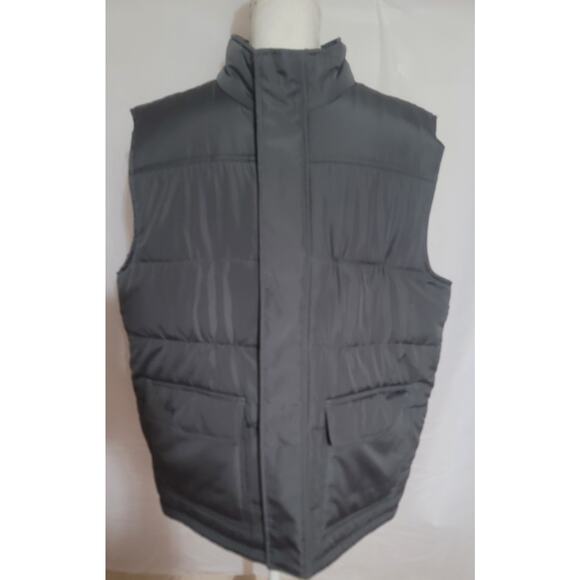 Van Heusen Puffer Vest Men's Large Gray Insulated Vest Jacket - Picture 1 of 8